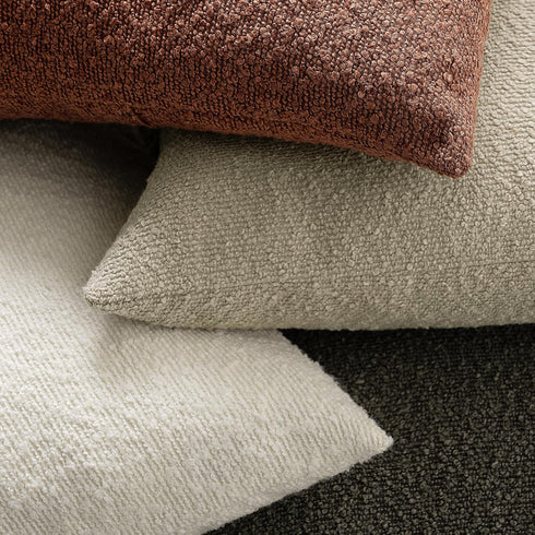 24 24 Inch Set 2, Cozy Throw Pillow Covers x of Beige Decorative Accent Solid Boucle Textured Pillow Cover, Neutral