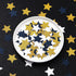 300pcs Navy Blue White Gold Confetti, Glitter Paper Decor for Birthday, Graduation, Baby Shower Party Decorations
