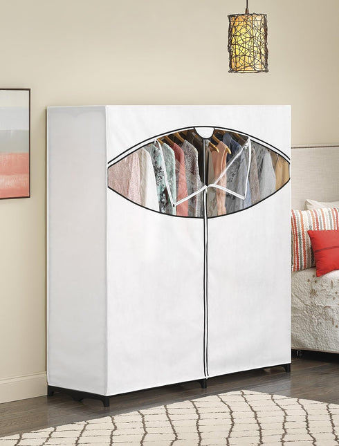 Whitmor Extra-Wide Clothes Closet, 60” with White Cover
