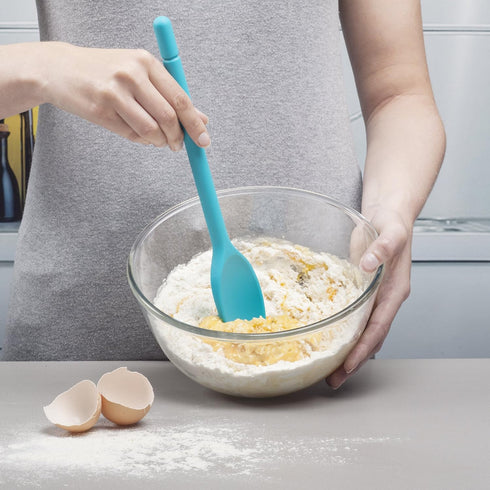 Zeal Scratch Non-Stick Silicone Cooking Spoon, Aqua Blue, 30 cm Length