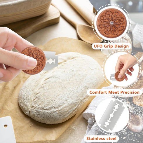 Epritliber 5 UFO Bread Lame Cutter for Homemade Sourdough,Bread Scorer Tool for Sourdough with Blades and Storage