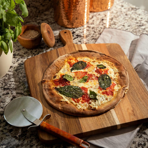 17" 13" Acacia Wood Cutting Board and Chopping Board with Handle for Meat, Cheese Board, Vegetables, Bread