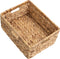 Water Hyacinth Storage Basket with Built-in Handles, StorageWorks Large Rectangular Wicker Basket, 1 Pack