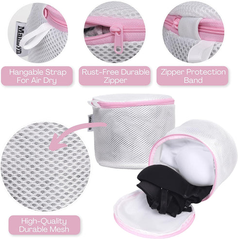 Mesh Bra Bags for Washing Machine, Lingerie Wash Bags for Laundry (Set of 2)