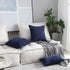 18x18 Set 2 18 18 inch, Home Brilliant Striped Corduroy Decorative Pillow Covers Throw Pillows for Couch of Accent