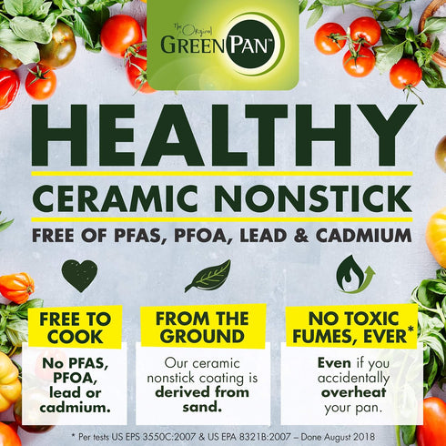 GreenPan Mini Healthy Ceramic Nonstick Egg Pan, 5" Round, PFAS-Free, Dishwasher Safe, Yellow