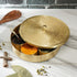 7 1 Ajuny Handcrafted Brass Spice Box Golden with Embossed Lid - Decorative Round Masala Canister Removable Spice