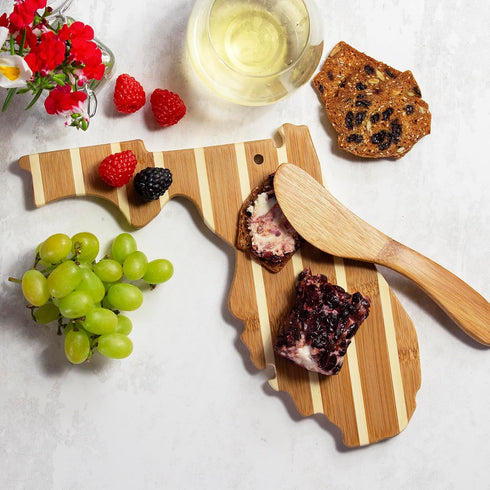 Totally Bamboo Florida Charcuterie Board with Spreader Knife Gift Set, 9-1/4" x 10-1/8" by Totally Bamboo