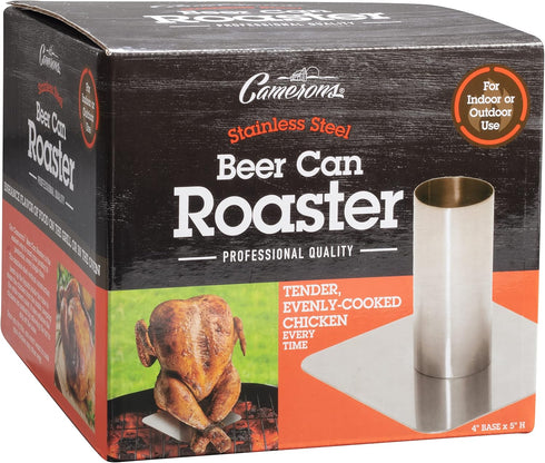 Camerons Beer Can Roaster - Stainless Steel BBQ Grill Chicken Roaster for Juicy Poultry, Indoor & Outdoor Use