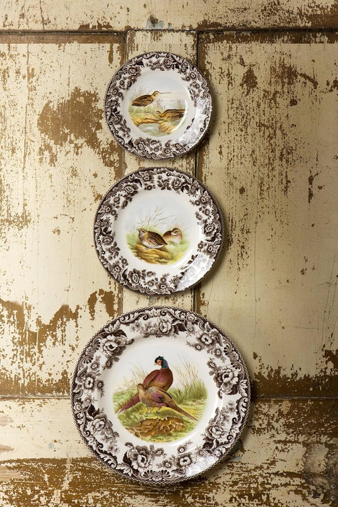 Spode Woodland Salad Plate, Pheasant Design, 9” Fine Earthenware Plate for Thanksgiving & Special Occasions