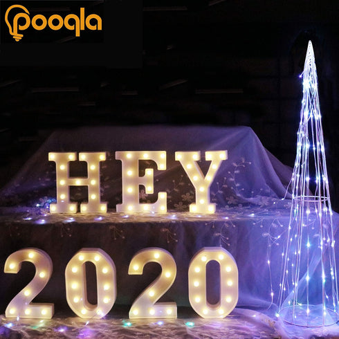 Pooqla LED Marquee Letter Lights Sign, Light Up Alphabet Letter for Home Party Wedding Decoration D