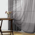 Charcoal Gray Sheer Curtains 45 Inches Long for Kitchen, Pair Set 2 Panels, Light Filtering Dark Grey