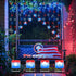 4th Lights,118LED woohaha of July Patriotic Star Icicle Red White and Blue Curtain Window Lights,Connectable Star