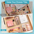 Vtopmart 25 PCS Clear Plastic Drawer Organizers Set - 4-Size Versatile Storage Bins for Bathroom, Vanity, Makeup,
