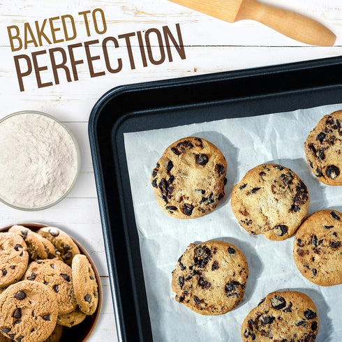 NutriChef 2-Piece Non-Stick Baking Sheet Pan Set - Premium Carbon Steel Cookie Sheets