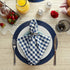 DII PVC Tabletop Collection Woven Indoor/Outdoor Round Placemat Set, Nautical Blue, 6 Piece, 13.75"