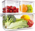 elabo Fruit Storage Containers for Fridge Fresh Produce Saver -3 Pack Stackable