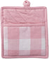 DII Buffalo Check Kitchen Collection - Classic Farmhouse Kitchen Set, Potholder, 2 Piece, Pink & White