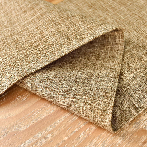 13x60 Inch Farmhouse Rustic Faux Linen Table Runner Neutral Coffee Table Runners Double Layer Reversible Rectangle
