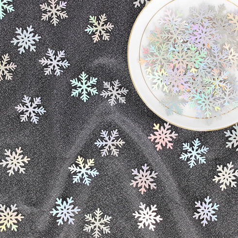 Vofrise 200PC Iridescent Snowflakes Confetti for Winter Wonderland Party Decorations Snowflake Table Scatter
