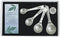 Amazing Woman Measuring Spoon Set, Decorative Kitchen Accessories, 4 Spoons, Engraved Pewter and Silver Enamel