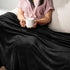 PAVILIA Black Fleece Bed Blanket Queen Size, Super Soft Fuzzy Flannel Throw, 90x90