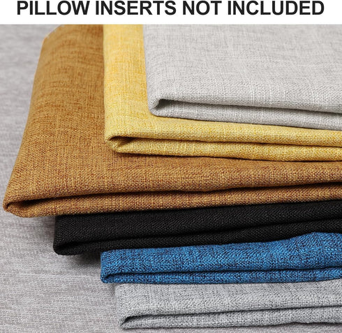 decorUhome Set of 2 Decorative Outdoor Throw Pillow Covers, 20x20 Square Linen Rustic Farmhouse Dark Blue