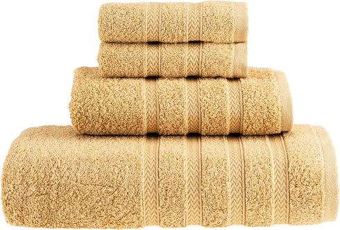 HALLEY Turkish Towels Set (4 Pieces) 650 GSM Highly Absorbent Super Soft