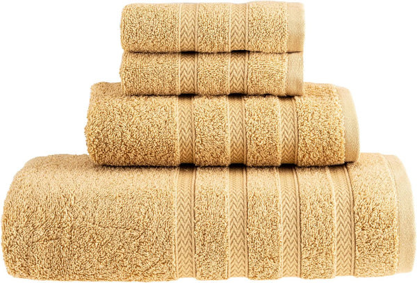 HALLEY Turkish Towels Set (4 Pieces) 650 GSM Highly Absorbent Super Soft