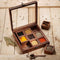 Ajuny Wooden Spice Box 9x9 Inch - Decorative Masala Dabba Organizer with