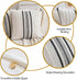 2 Packs 20x20 Inch Boho Pillow Covers Black Chenille Decorative Throw Pillow Covers for Couch, Farmhouse Accent Striped