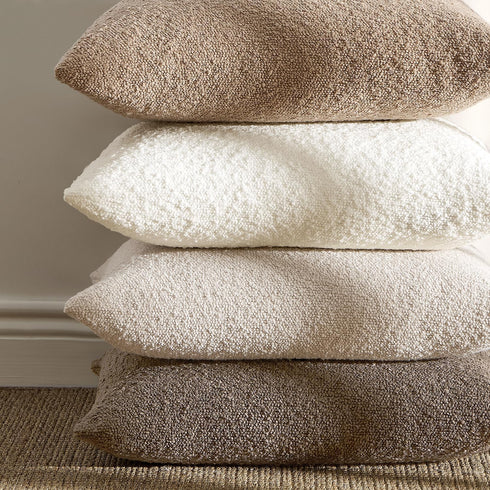 Pack 2 Cozy 20 20 Inch ANRODUO of Textured Boucle Throw Pillow Covers Soft White Decorative Accent Solid Pillow Cases