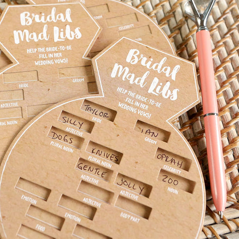 Kate Aspen 28441NA Bridal Shower Games - Ring Shaped Mad Libs Cards, Set of 50, Wedding Shower Game