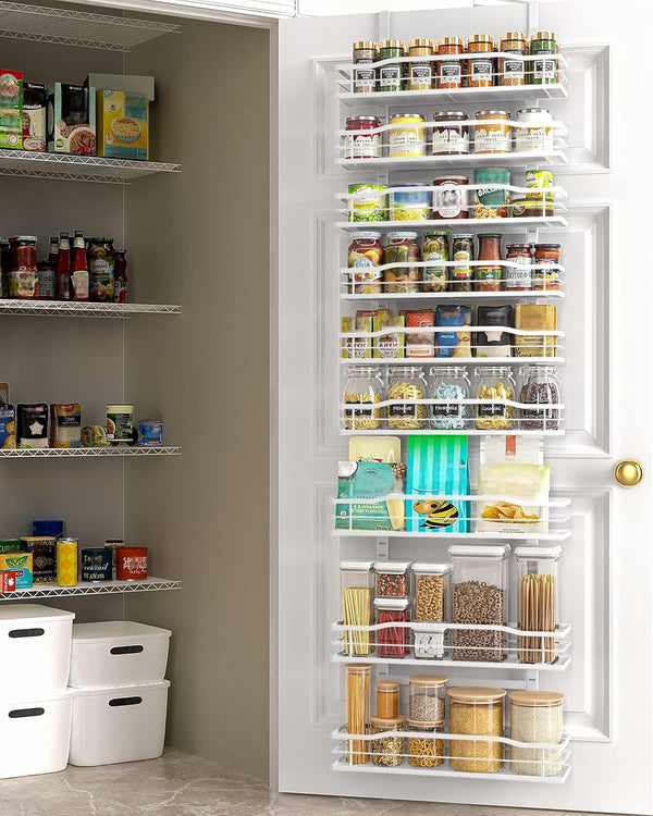 Moforoco White 9-Tier Over The Door Pantry Organizer, Pantry Organization And Storage,