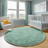 4ft, ONASAR Sage Green Round Area Rug Fluffy Soft Bedroom Circle Rugs for Kids Girls Boys Teen Dorm Room, Cute Furry