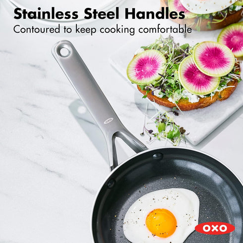 OXO Agility Series 8" Frying Pan Skillet, Ceramic Nonstick, PFAS-Free, Induction Suitable, Dishwasher Safe
