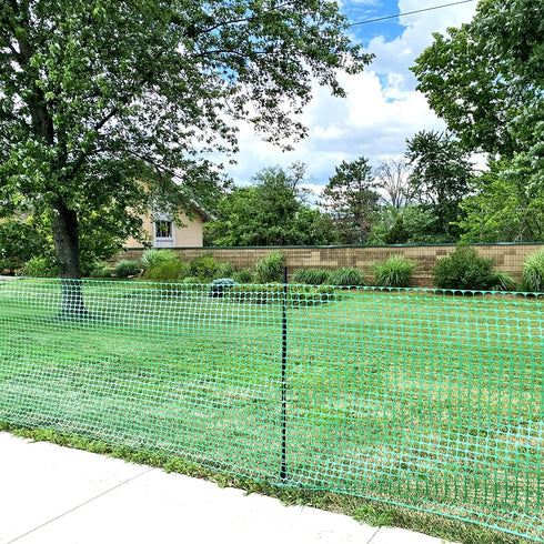 4'x100' 1 100FT Ashman Plastic Mesh Fence, Construction Barrier Netting, Green, Feet, Roll, Garden Fencing, Fences