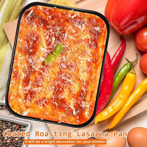 Lasagna Pan Deep, 16x12x3 Inch - Baking Pan for Oven, Nonstick Bakeware Set for Roasting & Brownies