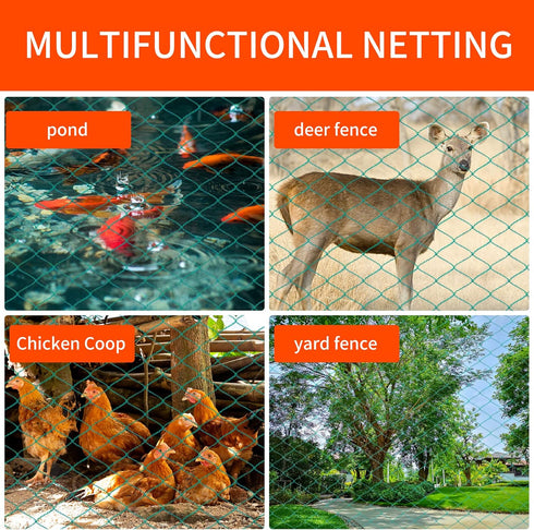 wondihao 50'x50' 1" Bird Netting with Square Mesh Bird Net Garden Netting for Chicken Coop, Aviary, Deer Fence, Chicken