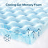 ZINUS 1.5 Inch Swirl Gel Cooling Memory Foam Mattress Topper, CertiPUR-US Certified, Full Size, Light Blue