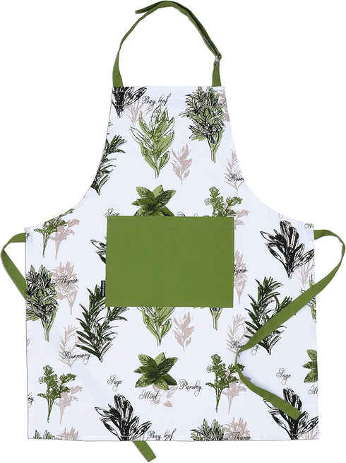 AMOUR INFINI Aprons for Women, Adjustable Strap with Waist Ties, Cotton Washable, Reusable Spring Apron (27.5 x 33