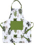 AMOUR INFINI Aprons for Women, Adjustable Strap with Waist Ties, Cotton Washable, Reusable Spring Apron (27.5 x 33