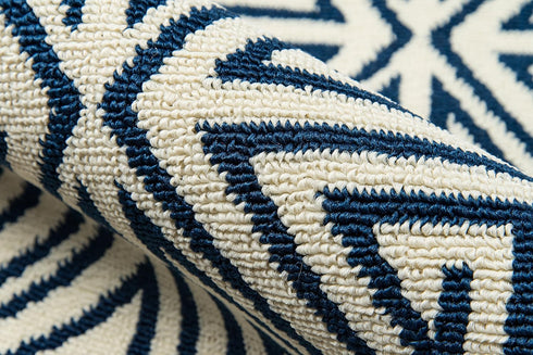 Momeni Rugs Baja Collection, 1'8" x 3'7", Contemporary Indoor & Outdoor Area Rug, Easy to Clean, Navy Blue