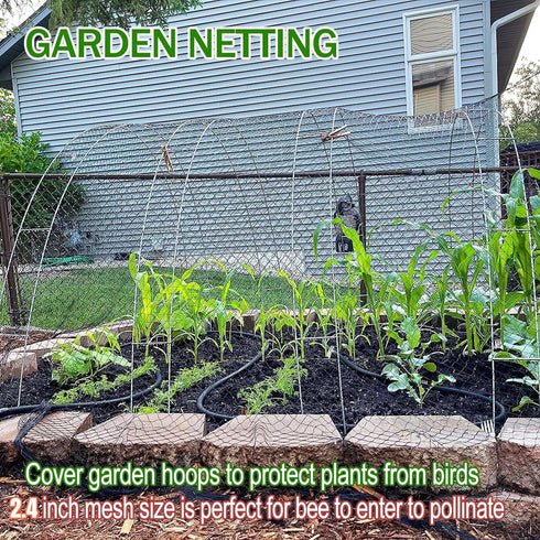 25x50 2.4" CITOOTY Bird Netting for Chicken Coop Run, Ft Heavy Duty Poultry Netting with Mesh, UV Resistant Black Net
