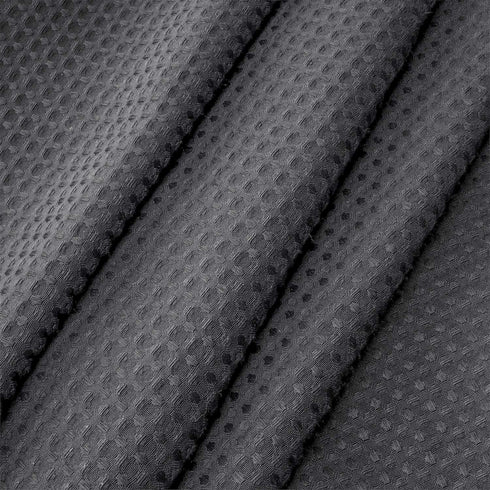 River Dream Heavyweight Dotted Waffle Weave Shower Curtain with Snap in Liner, 54W x 80H, Gray