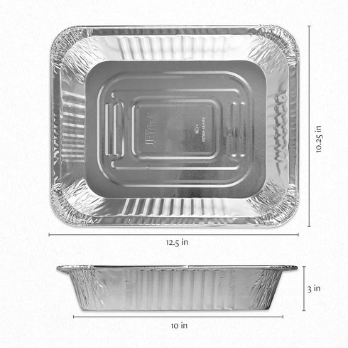 PLASTICPRO Disposable 9 x 13 Heavy Weight Aluminum Foil Pans, Pack of 10 for Baking Cakes, Bread