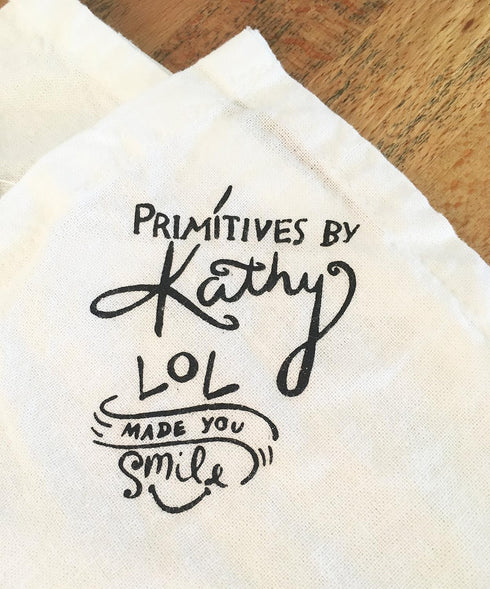 Primitives by Kathy LOL Made You Smile Dish Towel - 28" x 28", Cotton, White & Black