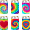 QualityPerfection Can Cooler Sleeve (6 Pack) 12 Oz Neoprene Collapsible Cooler, Insulated Can Holder, Tie-Dye Mix
