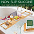 SereneLife Luxury Bamboo Bathtub Caddy Tray, Adjustable Wood Organizer with Wine Holder and Phone Slot