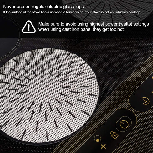 Lazy K Induction Cooktop Mat - Non Slip Silicone Fiberglass Scratch Protector for Magnetic Stove (7.8 inches)